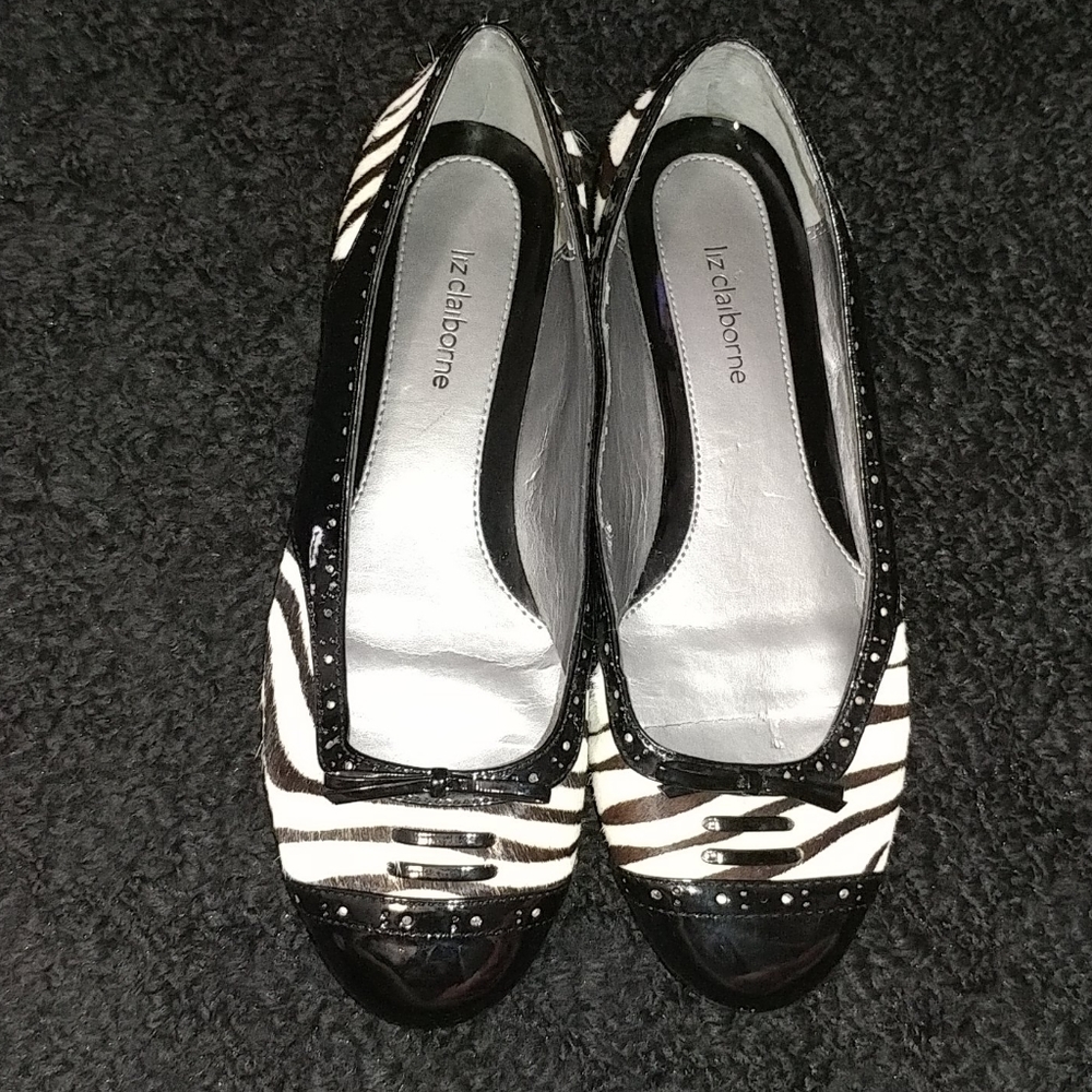 Liz Claiborne Animal Pony Fur Flats